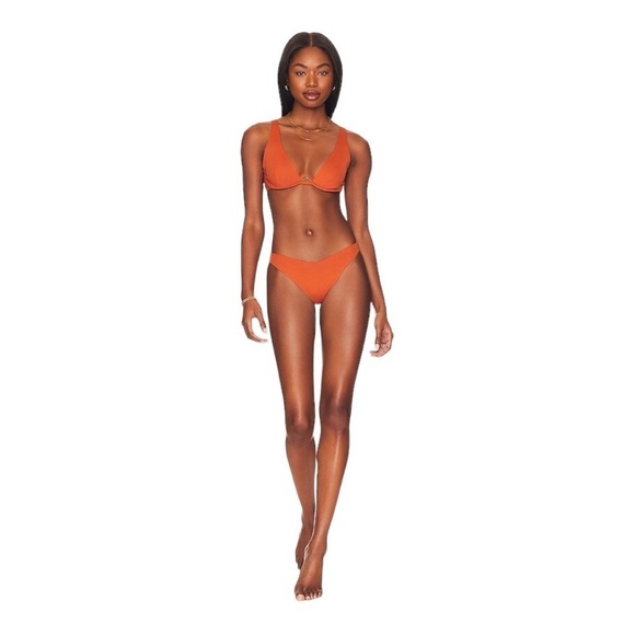 NEW L*Space Bikini Set Fused Alana Top Cabana Bitsy Bottom in Amber Size M / L - Picture 7 of 8